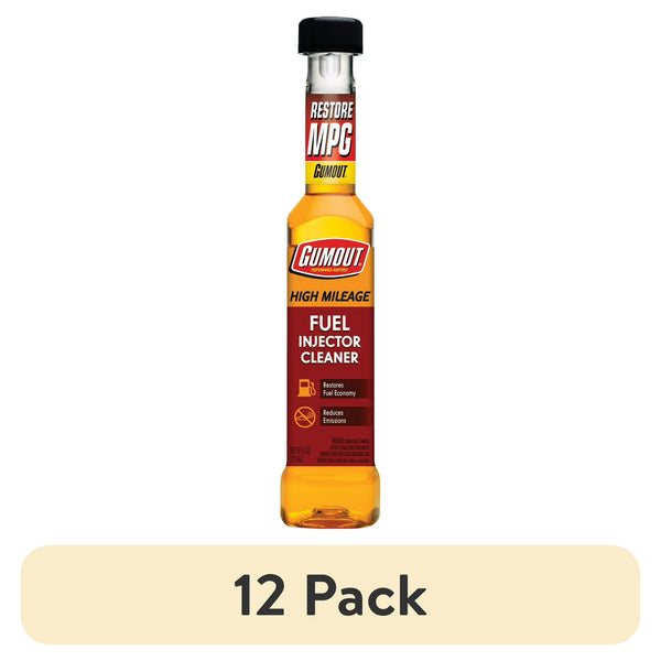 Gumout High Mileage Fuel Injector Cleaner, Improves Engine Performance & Fuel Economy, 6 fl oz, 12 Packs