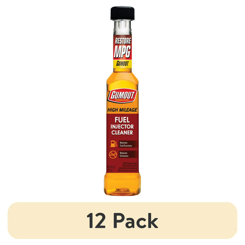 Gumout High Mileage Fuel Injector Cleaner, Improves Engine Performance & Fuel Economy, 6 fl oz, 12 Packs