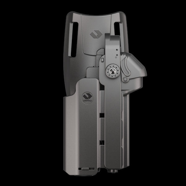 Orpaz T40 Pro G19 LH Duty Holster with Large Light Holster w/ Magnetic Optic cover, Compatible with Glock 19 Pistol Holder with Laser Mounted Light and Optics with Low-Ride