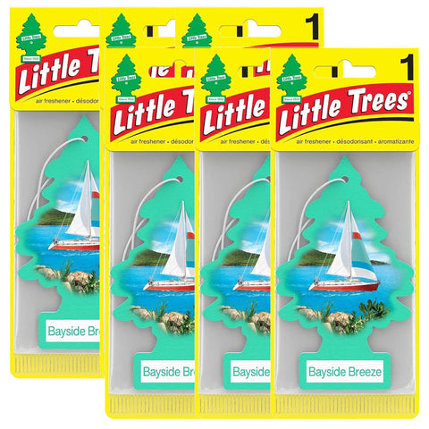 Little Trees Hanging Car Freshener Cardboard Paper For Home Car Office Bayside Breeze Pack of 6