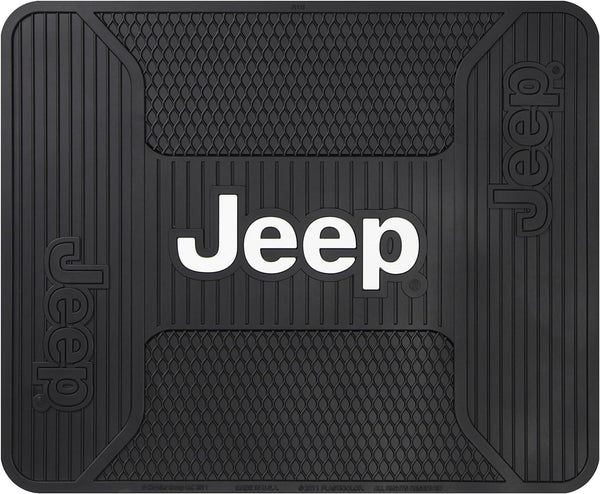 Plasticolor Jeep Elite Style Rear Seat Floor Utility Mat for Car Truck or SUV, 16.75" L X 13.75" W , Black