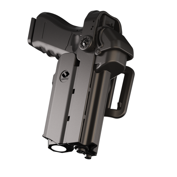 Orpaz T40 Pro G19 Duty Holster with Medium Light Holster Compatible with Glock 19 Pistol Holder with Laser Mounted Light and Optics with Belt Loop