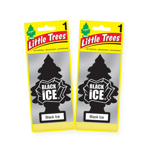 Little Trees Hanging Car Air Freshener, Black Ice, 2-Pack