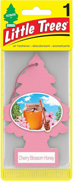 Little Trees Cardboard Hanging Car, Home & Office Air Freshener, Cherry Blossom Honey