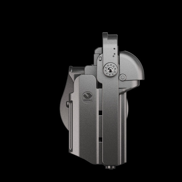 Orpaz T40 Pro G22 Duty Holster with Medium Light Holster w/ Magnetic Optic cover Compatible with Glock 22 Pistol Holder with Laser Mounted Light and Optics with Paddle