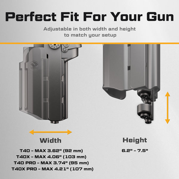 Orpaz T40 S&W M&P 40 Holster with Light Compatible with S&W M&P 40 Holster with Light, Left Handed Large Pistol Lights, Paddle Attachment