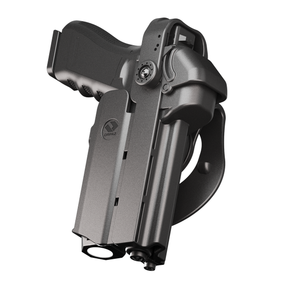 Orpaz T40 G22 Light-Bearing Holster – Left Handed OWB Tactical Holster, Level 2 & Level 3 Security, Compatible with Glock 22, Fits Most Pistol Lights, Optics-Ready, Adjustable T40 Pro Medium Paddle