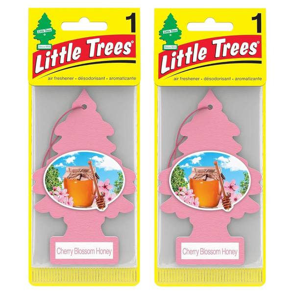 Little Trees Hanging Car Air Freshener, Cherry Blossom Honey, 2-Pack