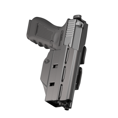 ORPAZ T41 Level 2 Universal Adjustable Left Handed Holster, Magnetic + Mechanical Retention, Optics Ready OWB Polymer Duty Holster, Made in Israel Molle
