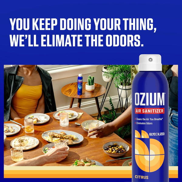 Ozium Air Sanitizer Spray - Room Odor Eliminator for Home, Car, and Office - Citrus - 8 oz Can, 1 Pack