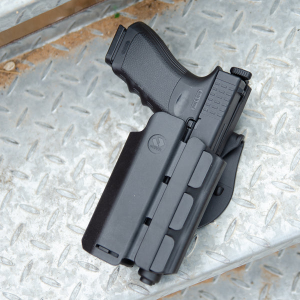 Orpaz G22 Light Bearing Holster Compatible with Glock 22 Holster with Light/Laser/Sight/Optics (Large Pistol Lights, Belt Attachment)