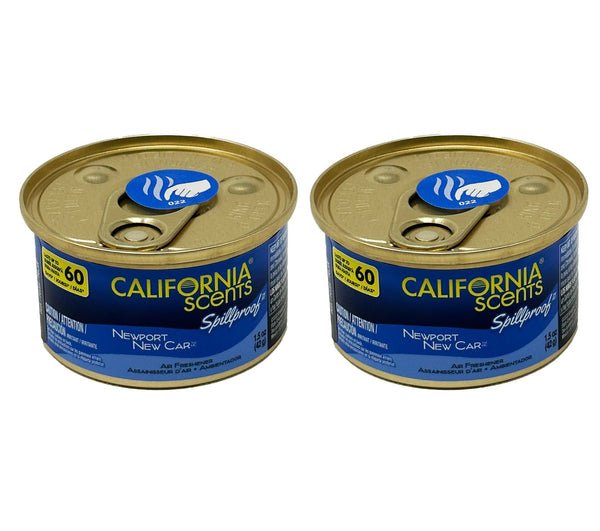 California Scents Spillproof Car Air Freshener - The Best Car Air Freshener and Odor Eliminator for Your Vehicle, Newport New Car, 2 Packs