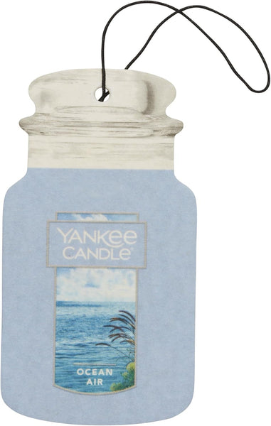 Yankee Candle Paper Car Jar Air Freshener for Long Lasting Fragrance, Ocean Air, 10 Packs