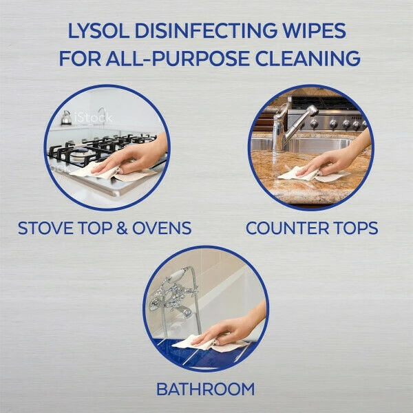 Lysol Dual Action Cleaning Wipes, Multi-Surface Scrubbing and Soft Wipes, Citrus Scent, 75 Count, 3 Packs
