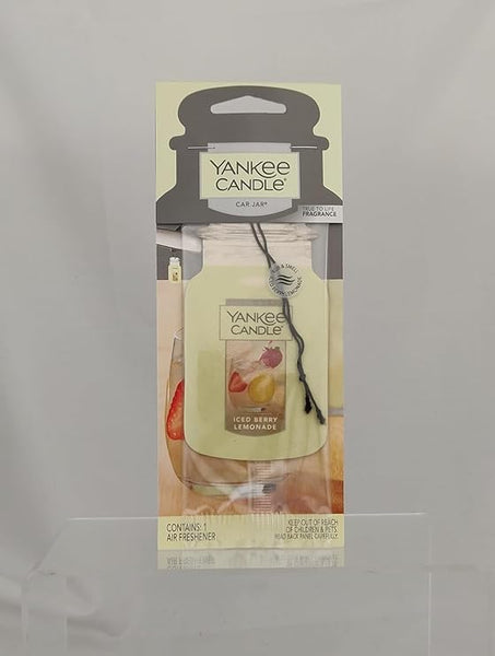 Yankee Candle Paper Car Jar, Air Freshener for Long Lasting Fragrance, Iced Berry Lemonade