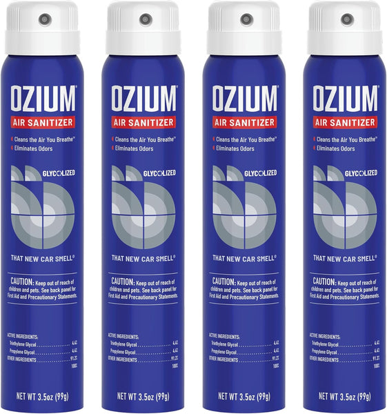 Ozium Spray 3.5oz Ozium Air Sanitizer, New Car (4-Pack)