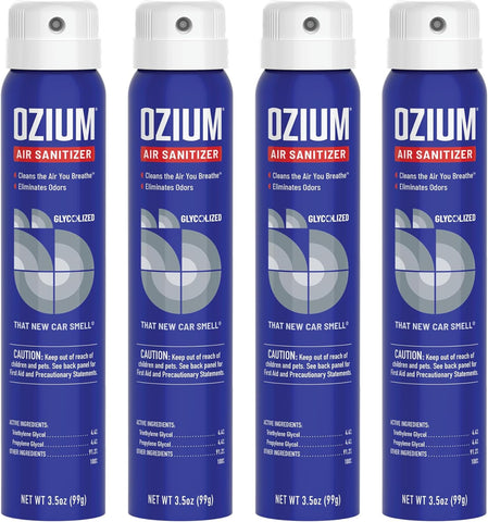 Ozium Spray 3.5oz Ozium Air Sanitizer, New Car (4-Pack)