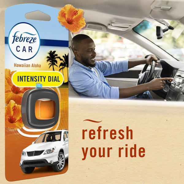 Febreze Car Vent Clip Air Freshener, Odor Eliminator for Up to 30 Days Freshness, Hawaiian Aloha, 2 Clips