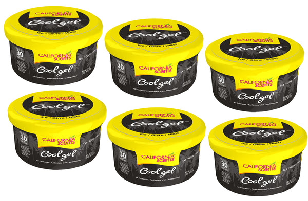 California Scents Cool Gel Ice Scent - The Best Car Air Freshener with Cool Gel Technology - Long-Lasting Odor Eliminator and Auto Air Freshener for Cars, 6 Packs