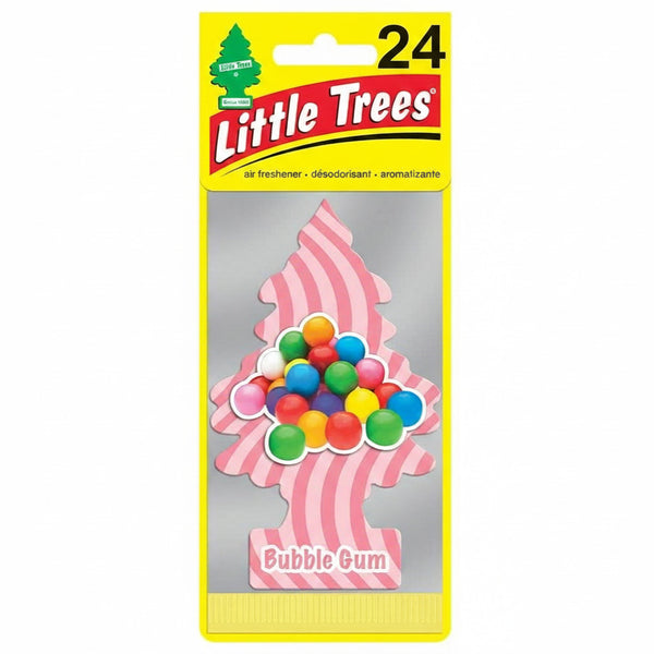 Little Trees Hanging Car Freshener Cardboard Paper For Home Car Office Bubble Gum, 24 Pack