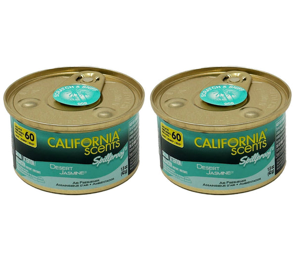 California Scents Spillproof Car Air Freshener - The Best Car Air Freshener and Odor Eliminator for Your Vehicle, Desert Jasmine, 2 Packs