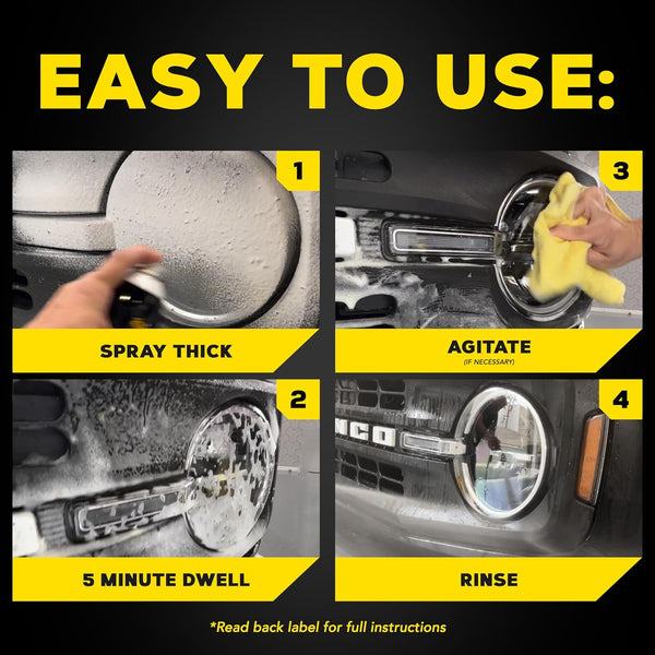 Meguiar's Heavy Duty Bug & Tar Remover, 15 oz – Foaming Spray Safely Loosens Stubborn Bugs & Road Tar