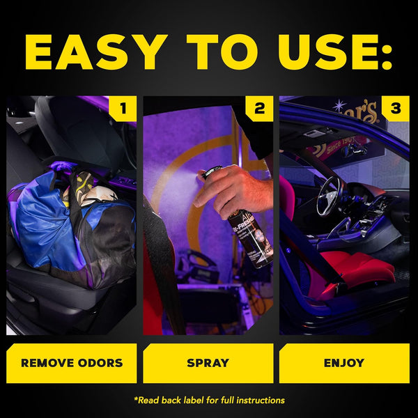 Meguiar’s Black Chrome Car Air Freshener Spray, Odor Eliminator & Long-Lasting Fresh Scent, 8 Oz