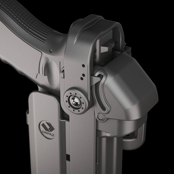 Orpaz T40 Pro G19 LH Duty Holster with Medium Light Holster w/ Magnetic Optic cover, Compatible with Glock 19 Pistol Holder with Laser Mounted Light and Optics with Belt Loop