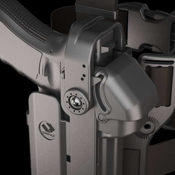 Orpaz T40 Pro G45 Duty Holster with Medium Light Holster w/ Magnetic Optic cover Compatible with Glock 45 Pistol Holder with Laser Mounted Light and Optics with Drop Leg