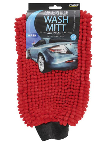 Viking 2 in 1 Microfiber Knobby Wash Mitt, Red