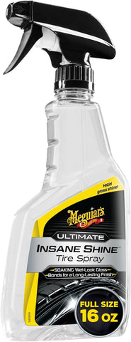 Meguiar's Ultimate Insane Shine Tire Spray, Extreme Wet Look, Long-Lasting Gloss & Easy Application, 16 Oz