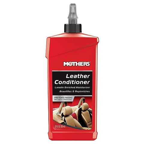 Mothers Leather Conditioner Restore and Protect Car Interior Leather UV Safe Finish, 12 oz