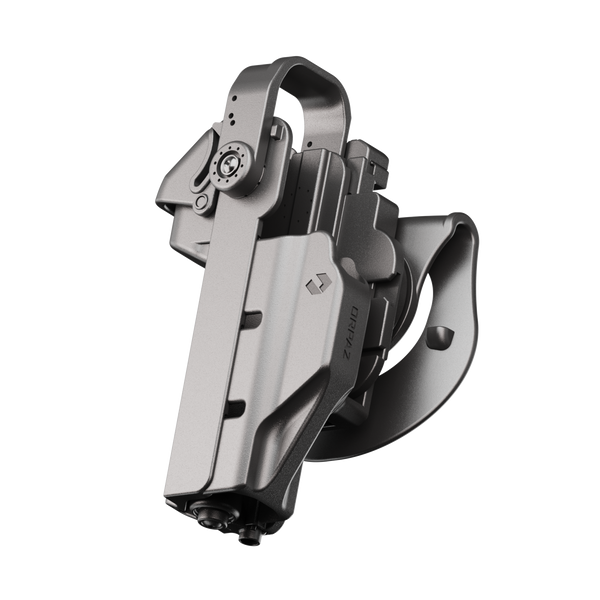 ORPAZ T41 PRO Universal Adjustable Left Handed Holster, Level 3 Security, Hood Guard & Magnetic Retention, Optics Ready OWB Polymer Duty Holster, Made in Israel Paddle