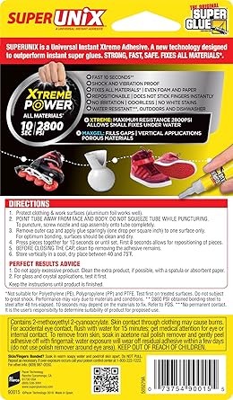 Super Glue Superunix Universal Instant Bonding Adhesive Shockproof & Waterproof 3g Tube