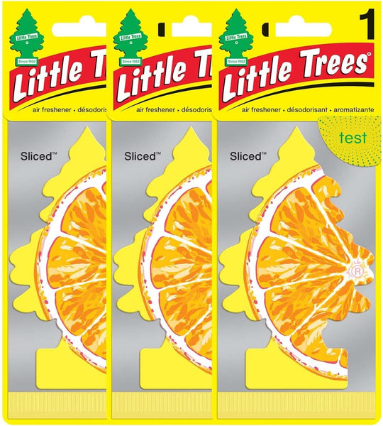 Little Trees Car Air Freshener Hanging Paper Tree for Home/Car, Sliced, 3 Pack