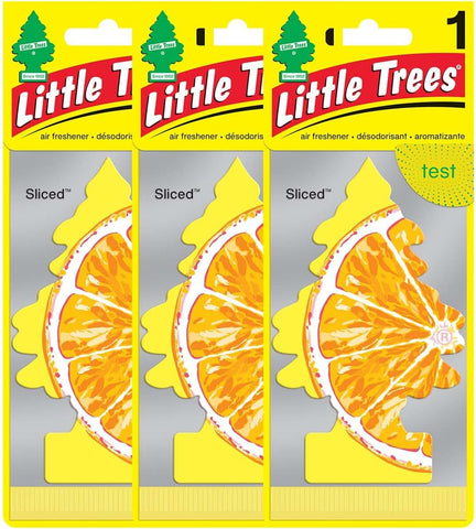 Little Trees Car Air Freshener Hanging Paper Tree for Home/Car, Sliced, 3 Pack