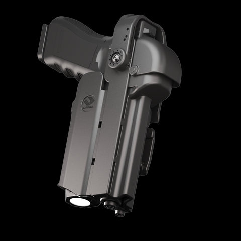 Orpaz T40 Pro G45 LH Duty Holster with Medium Light Holster w/ Magnetic Optic cover, Compatible with Glock 45 Pistol Holder with Laser Mounted Light and Optics with Molle