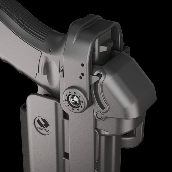 Orpaz T40 Pro G45 Duty Holster with Large Light Holster w/ Magnetic Optic cover, Compatible with Glock 45 Pistol Holder with Laser Mounted Light and Optics with Belt Loop