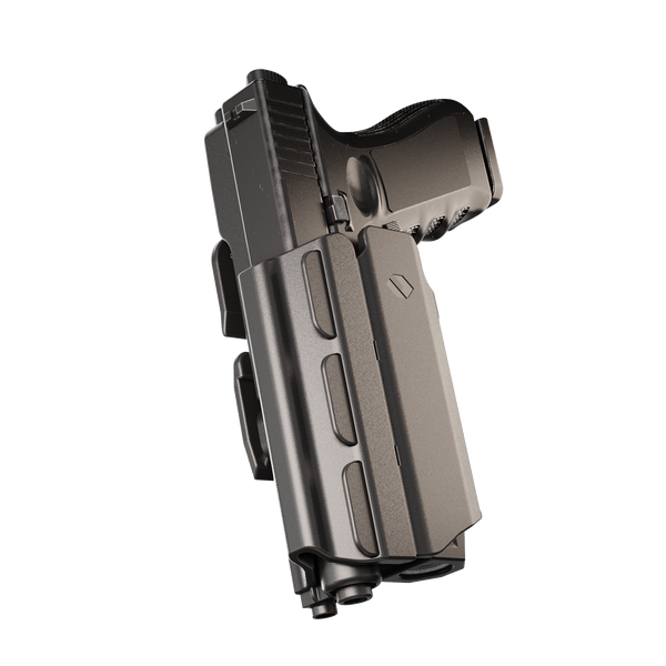 Orpaz T40 G22 Holster with Light Left Handed compatible with Glock 22 Holster with Light (Medium Pistol Lights, MOLLE Attachment)