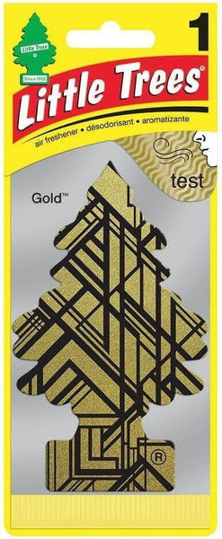 LITTLE TREES Car Air Freshener Hanging Paper Tree, Provides Long Lasting Scent for Car or Home, GOLD, 1 Pack