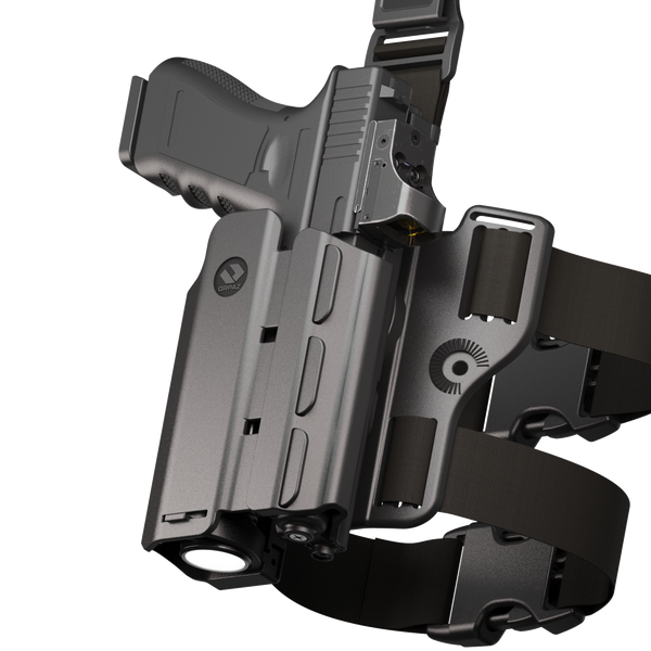 Orpaz T40 Light-Bearing Holster – Universal OWB Tactical Holster, Level 2 & Level 3 Security, Compatible w/Most Pistol Lights, Optics-Ready, Adjustable, Fits Most Pistols Drop-Leg Large