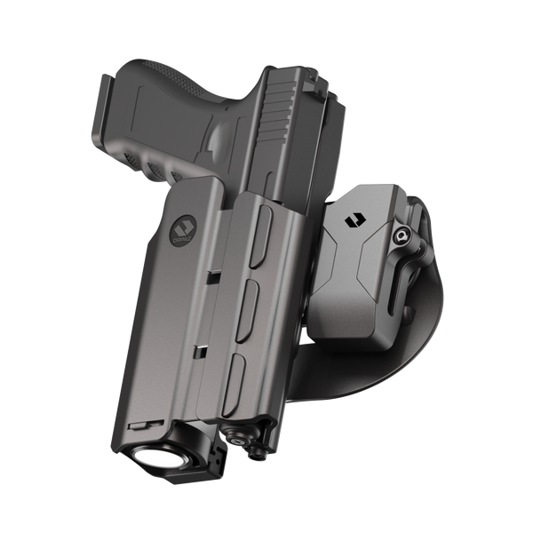 Orpaz T40 Light-Bearing Holster – Left Handed Universal OWB Tactical Holster, Level 2 & Level 3 Security, Compatible w/Most Pistol Lights, Optics-Ready, Adjustable, Fits Most Pistols Paddle w/ Mag Pouch Large