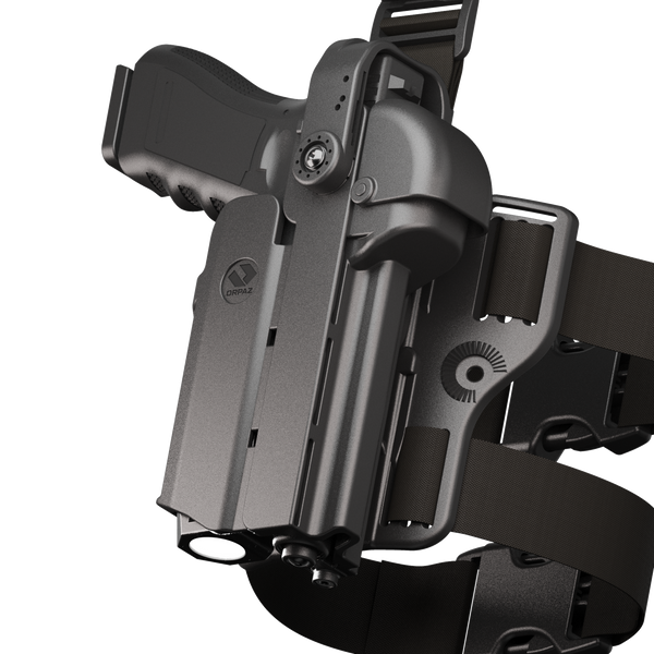 Orpaz T40 Light-Bearing Holster – Left Handed Universal OWB Tactical Holster, Level 2 & Level 3 Security, Compatible w/Most Pistol Lights, Optics-Ready, Adjustable, Fits Most Pistols Drop-Leg Pro Magnetic Medium