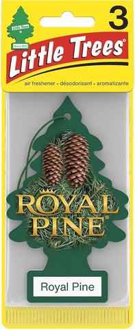 Little Trees Hanging Car and Home Air Freshener, Royal Pine Scent, 3 Pack