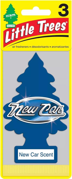 Little Trees Hanging Car and Home Air Freshener, New Car Scent, 3 Pack