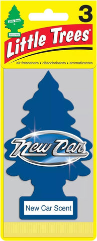 Little Trees Hanging Car and Home Air Freshener, New Car Scent, 3 Pack