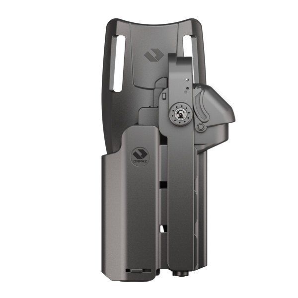 Orpaz T40 Pro G19 Duty Holster with Large Light Holster Compatible with Glock 19 Pistol Holder with Laser Mounted Light and Optics with Low Ride