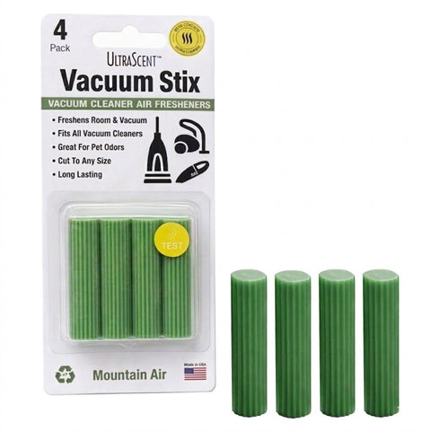 UltraScent Vacuum Stix Vacuum Deodorizer Sticks for All Vacuums, Long-Lasting Vacuum Air Freshener, Non-Toxic, Made in USA, 1-Pack w/ 4-Stix in the Mountain Air Scent