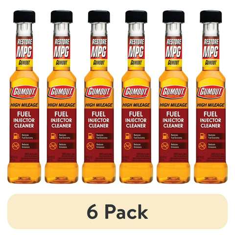 Gumout High Mileage Fuel Injector Cleaner, Improves Engine Performance & Fuel Economy, 6 fl oz, 6 Packs