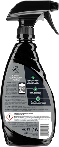 Turtle Wax Hybrid Solutions Ceramic Acrylic Black Spray Wax, Black Paint Color Enhancement and Protection, 16 fl.oz, 3 Pack
